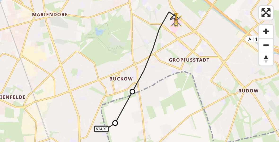 Flugroute Rettungshubschrauber Berlin - Berlin, 30 September 2026, 11:10