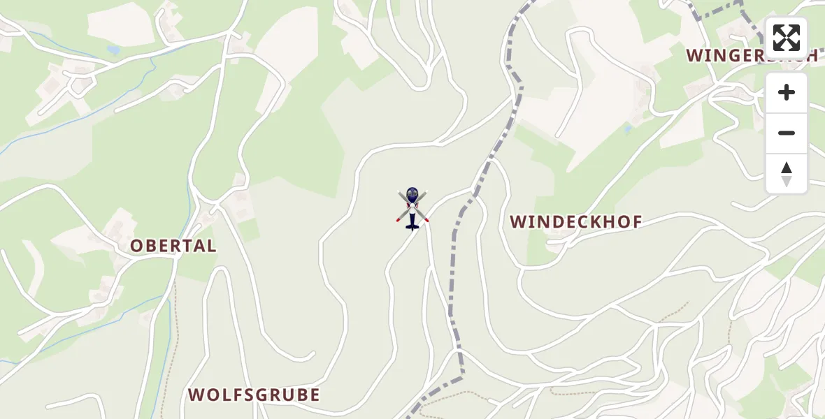 Flugroute Polizeihubschrauber Berghaupten - Berghaupten, 30 September 2026, 12:35