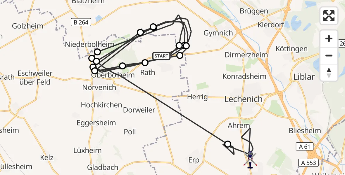 Flugroute Polizeihubschrauber Nörvenich - Erftstadt, 30 September 2026, 12:46