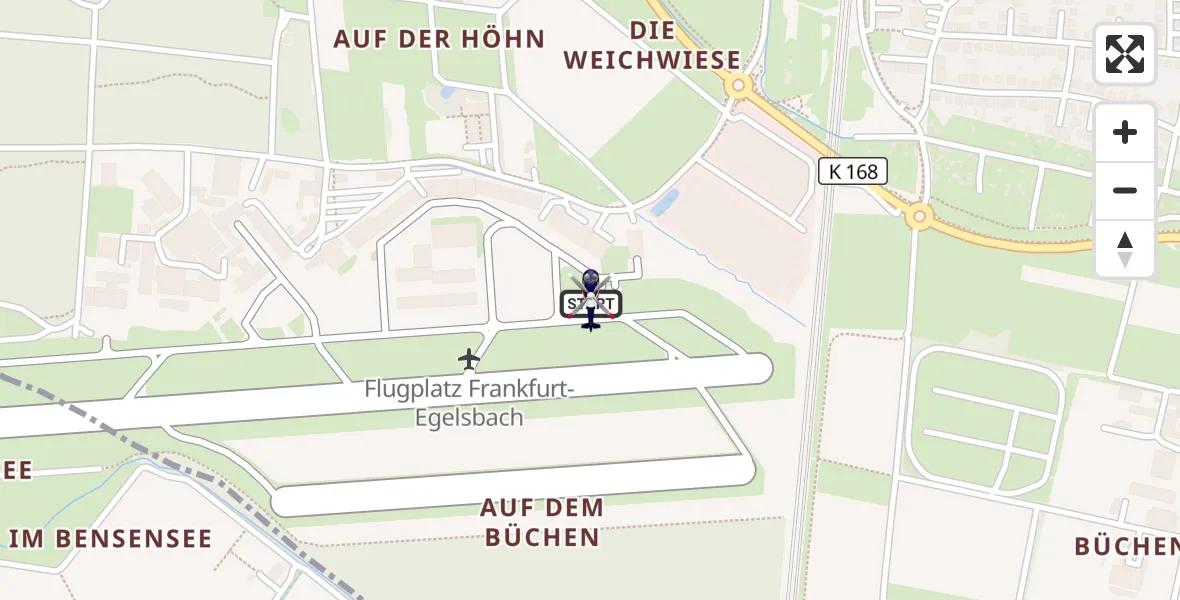 Flugroute Polizeihubschrauber Flughafen Frankfurt-Egelsbach - Flughafen Frankfurt-Egelsbach, 30 September 2026, 13:25