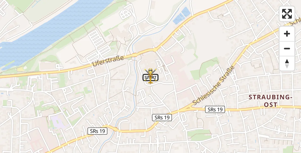 Flugroute Rettungshubschrauber Sankt Elisabeth Hospital Straubing - Sankt Elisabeth Hospital Straubing, 30 September 2026, 13:33