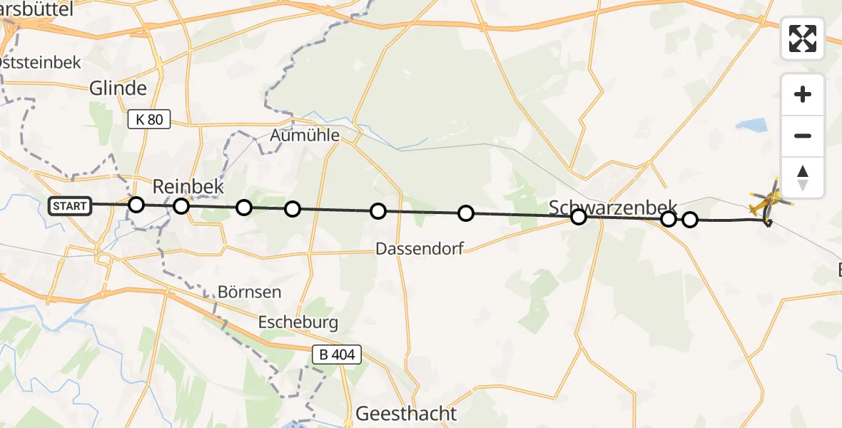 Flugroute Rettungshubschrauber Hamburg - Müssen, 30 September 2026, 17:06