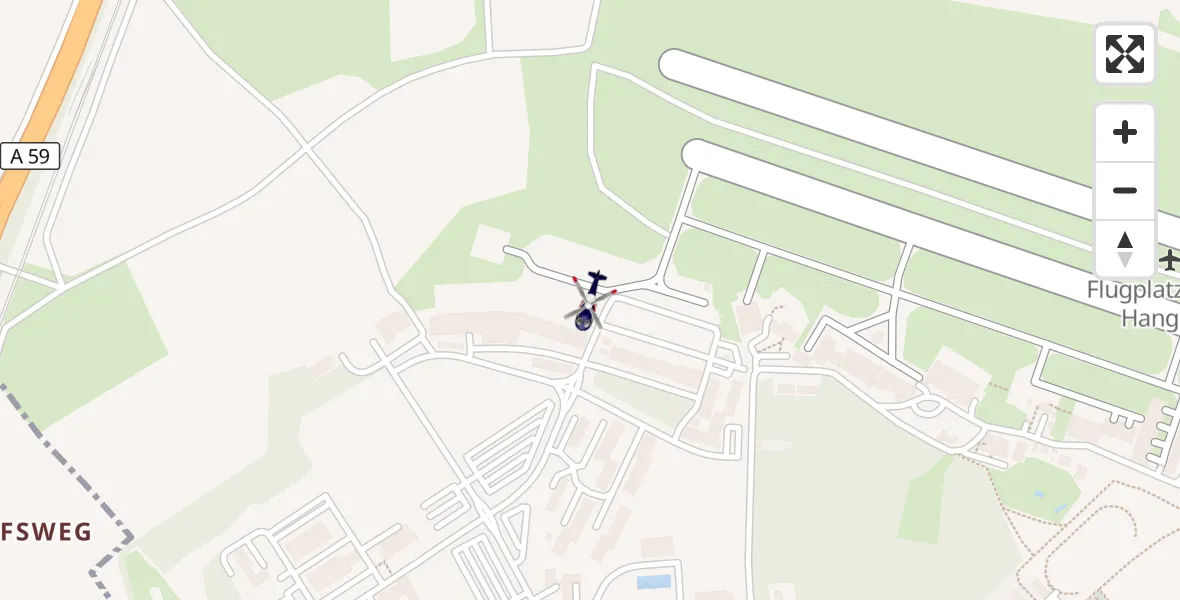 Flugroute Polizeihubschrauber Sankt Augustin - Sankt Augustin, 30 September 2026, 20:04