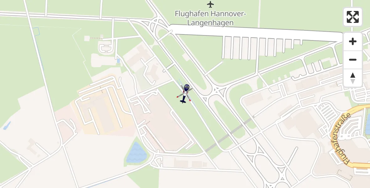 Flugroute Polizeihubschrauber Flughafen Hannover - Flughafen Hannover, 01 Oktober 2026, 01:52
