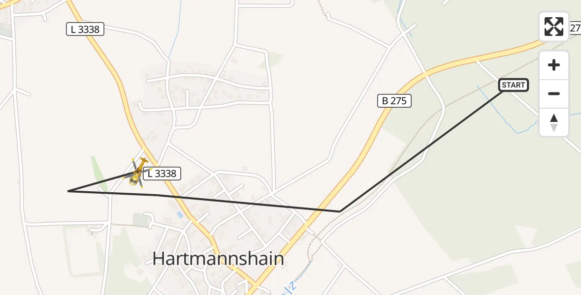 Flugroute Rettungshubschrauber Grebenhain - Grebenhain, 01 Oktober 2026, 07:03