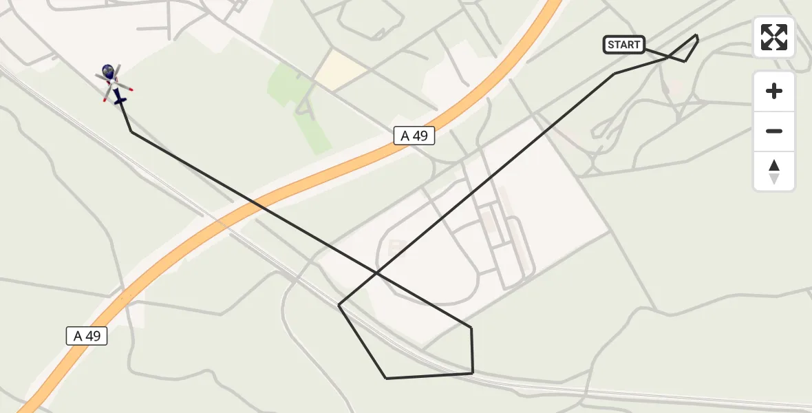 Flugroute Polizeihubschrauber Stadtallendorf - Stadtallendorf, 01 Oktober 2026, 07:41
