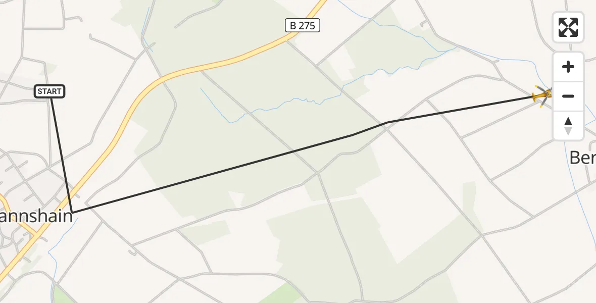 Flugroute Rettungshubschrauber Grebenhain - Grebenhain, 01 Oktober 2026, 07:48