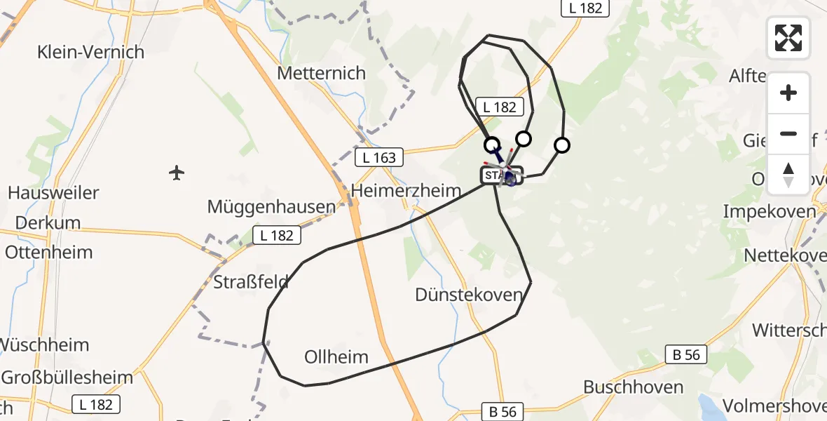 Flugroute Polizeihubschrauber Swisttal - Swisttal, 01 Oktober 2026, 07:58