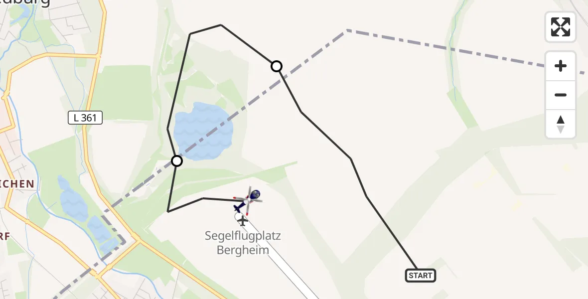 Flugroute Polizeihubschrauber Bergheim - Bergheim, 01 Oktober 2026, 08:46