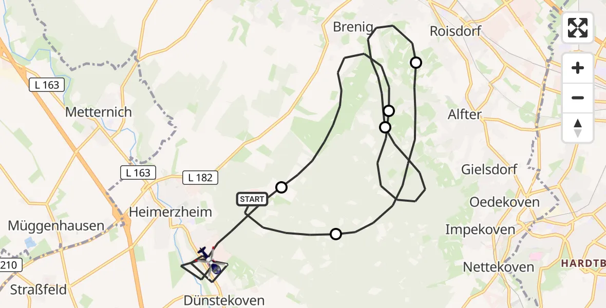 Flugroute Polizeihubschrauber Swisttal - Swisttal, 01 Oktober 2026, 09:06