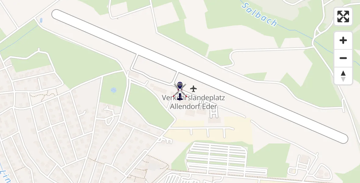 Flugroute Polizeihubschrauber Allendorf-Eder Flugplatz - Allendorf-Eder Flugplatz, 01 Oktober 2026, 09:21