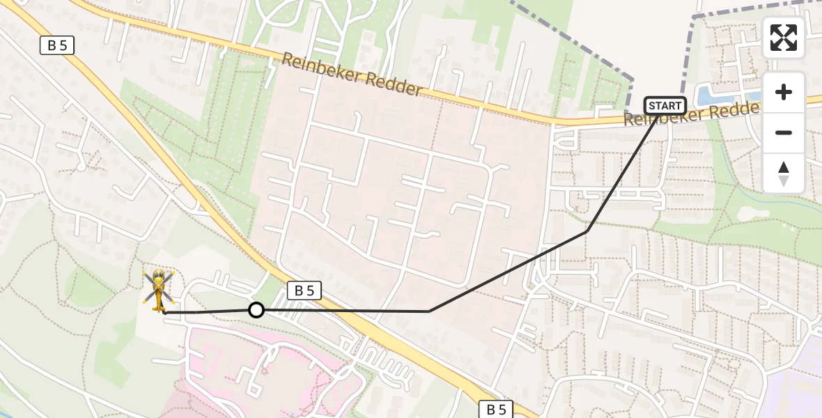 Flugroute Rettungshubschrauber Hamburg - Christoph Hansa ADAC Hubschrauberlandeplatz, 01 Oktober 2026, 10:50