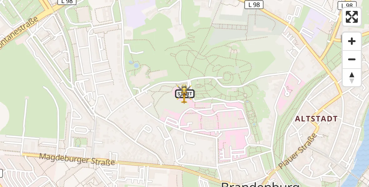 Flugroute Rettungshubschrauber Brandenburg an der Havel - Brandenburg an der Havel, 01 Oktober 2026, 11:32