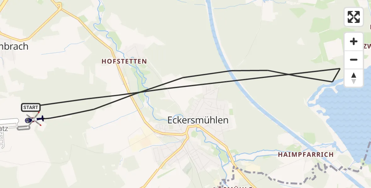 Flugroute Polizeihubschrauber Roth - Roth, 01 Oktober 2026, 11:35