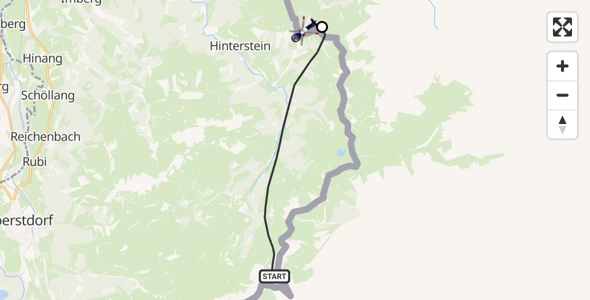 Flugroute Polizeihubschrauber Bad Hindelang - Schattwald, 01 Oktober 2026, 11:58