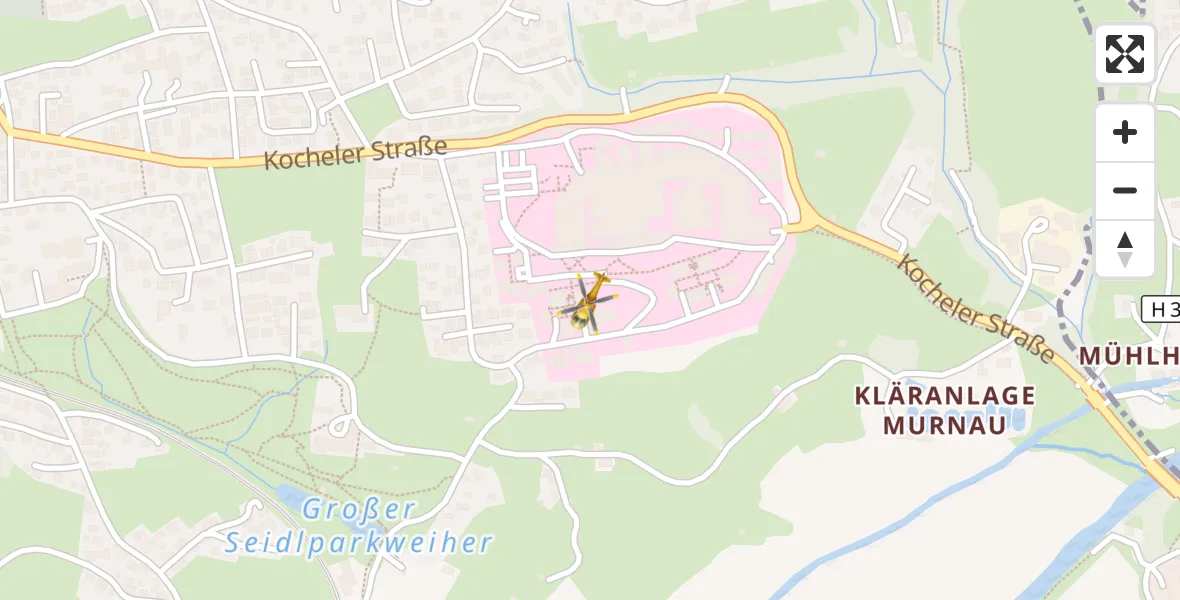 Flugroute Rettungshubschrauber Murnau Accident Hospital - Murnau Accident Hospital, 01 Oktober 2026, 12:09