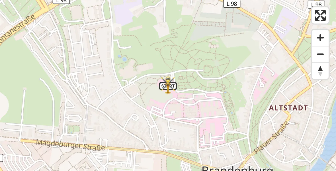 Flugroute Rettungshubschrauber Brandenburg an der Havel - Brandenburg an der Havel, 01 Oktober 2026, 14:03