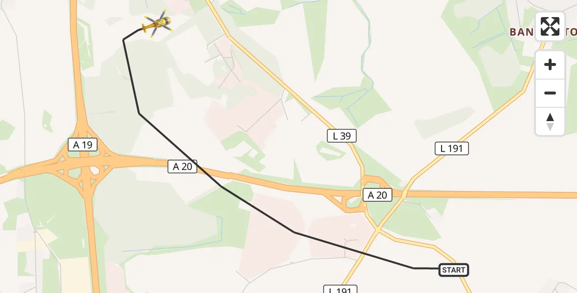 Flugroute Ambulanzhubschrauber Dummerstorf - Dummerstorf, 01 Oktober 2026, 16:29