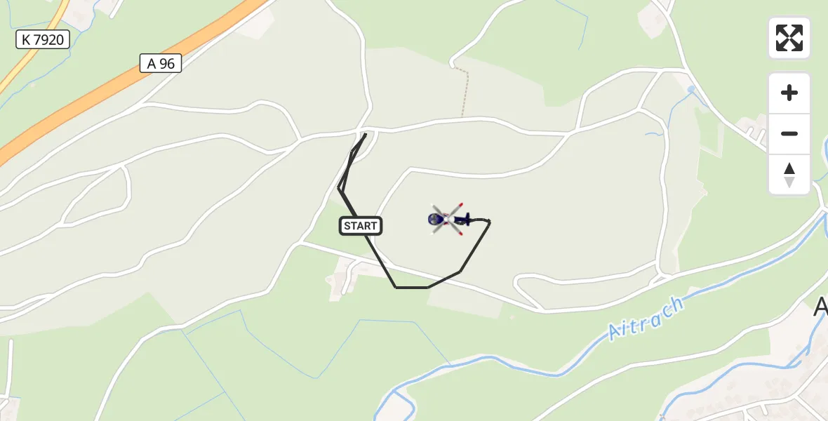 Flugroute Polizeihubschrauber Aichstetten - Aichstetten, 01 Oktober 2026, 16:57