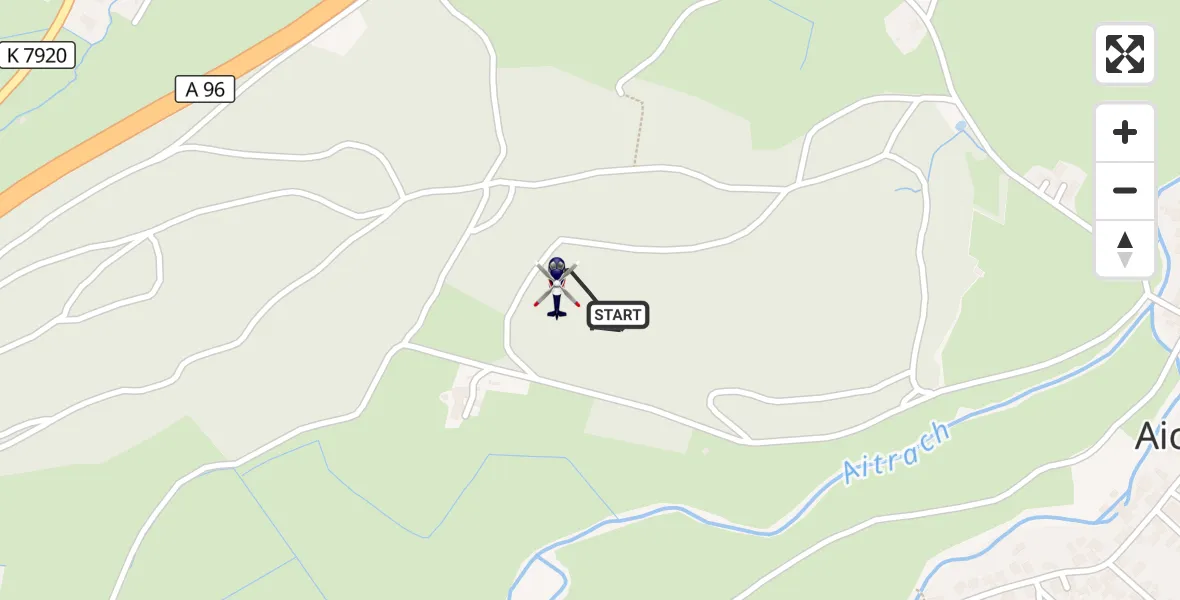 Flugroute Polizeihubschrauber Aichstetten - Aichstetten, 01 Oktober 2026, 17:04