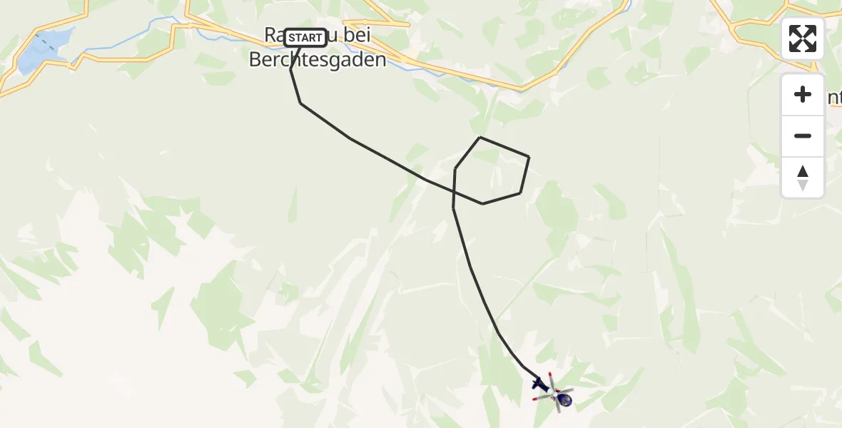 Flugroute Polizeihubschrauber Ramsau b.Berchtesgaden - Ramsau b.Berchtesgaden, 01 Oktober 2026, 20:35