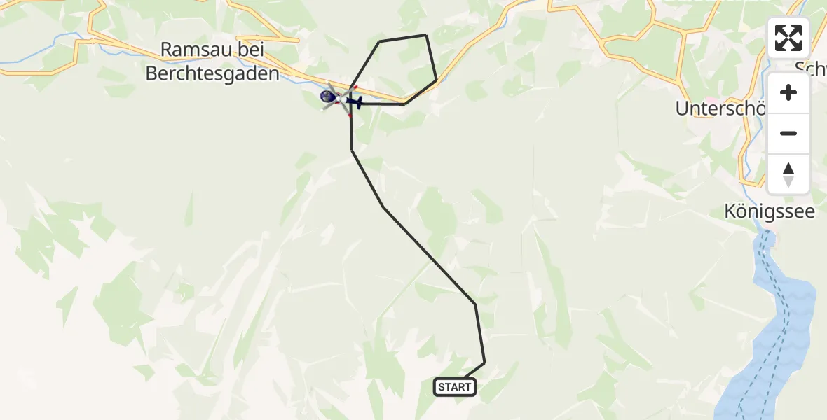 Flugroute Polizeihubschrauber Ramsau b.Berchtesgaden - Ramsau b.Berchtesgaden, 01 Oktober 2026, 20:58