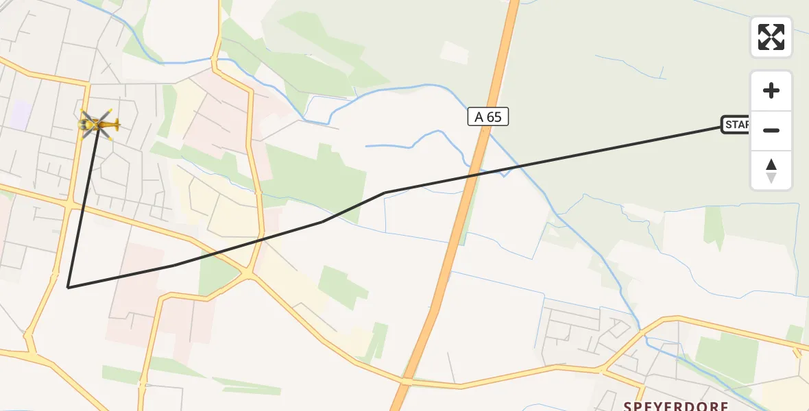 Flugroute Rettungshubschrauber Neustadt an der Weinstraße - Neustadt an der Weinstraße, 02 Oktober 2026, 07:29
