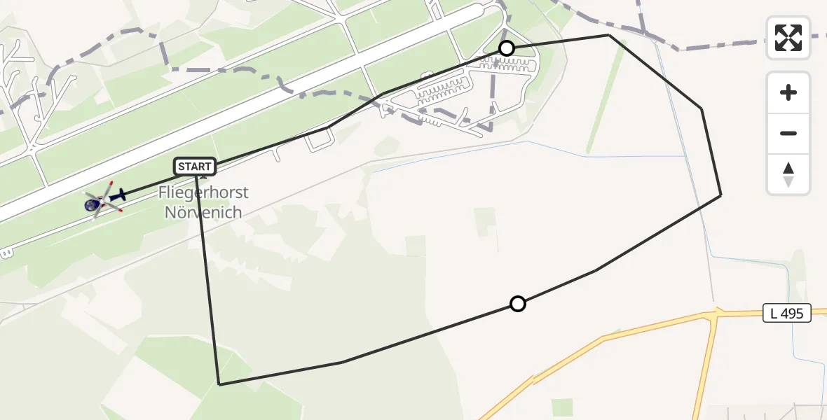 Flugroute Polizeihubschrauber Militärflugplatz Nörvenich - Militärflugplatz Nörvenich, 02 Oktober 2026, 07:34