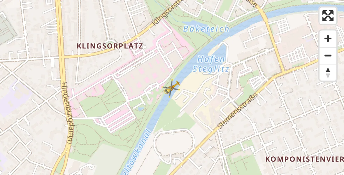 Flugroute Rettungshubschrauber Charité Clinic Benjamin Franklin Campus - Charité Clinic Benjamin Franklin Campus, 02 Oktober 2026, 07:35