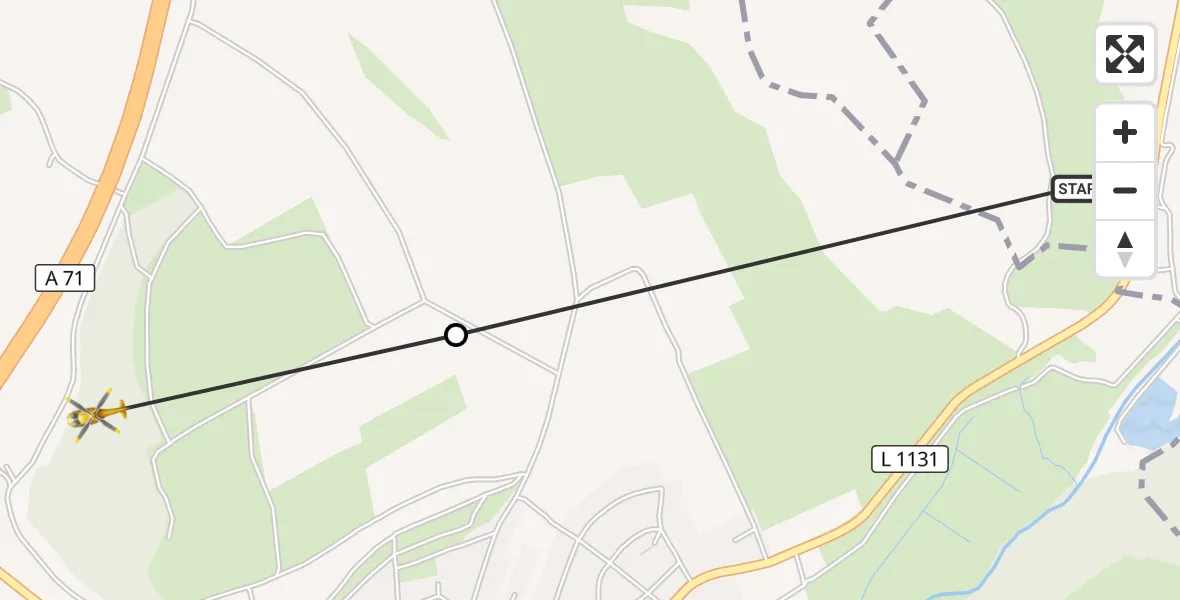 Flugroute Rettungshubschrauber Schwarza - Rohr, 02 Oktober 2026, 08:07