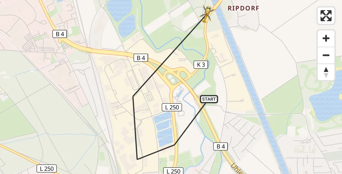 Flugroute Rettungshubschrauber Uelzen - Uelzen, 02 Oktober 2026, 08:54