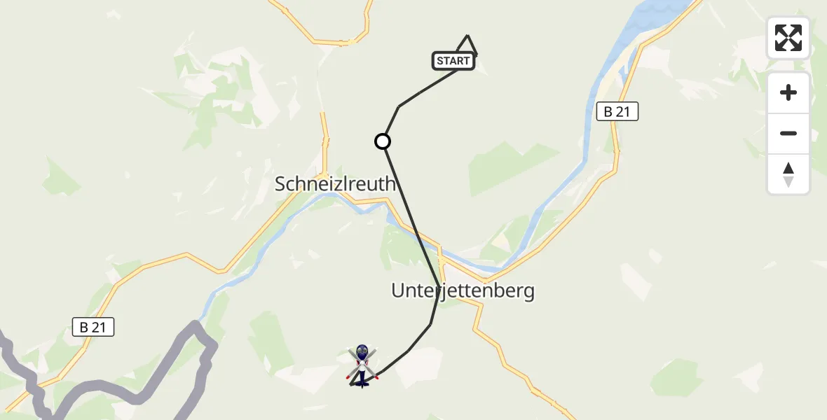 Flugroute Polizeihubschrauber Bad Reichenhall - Schneizlreuth, 02 Oktober 2026, 09:05