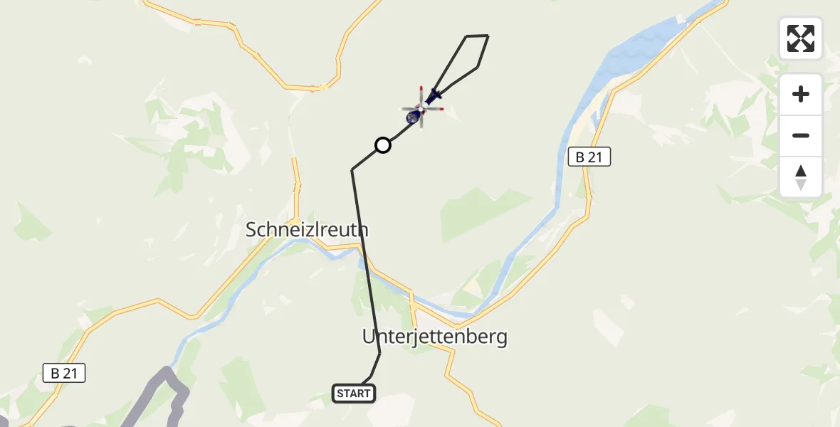 Flugroute Polizeihubschrauber Schneizlreuth - Bad Reichenhall, 02 Oktober 2026, 09:25