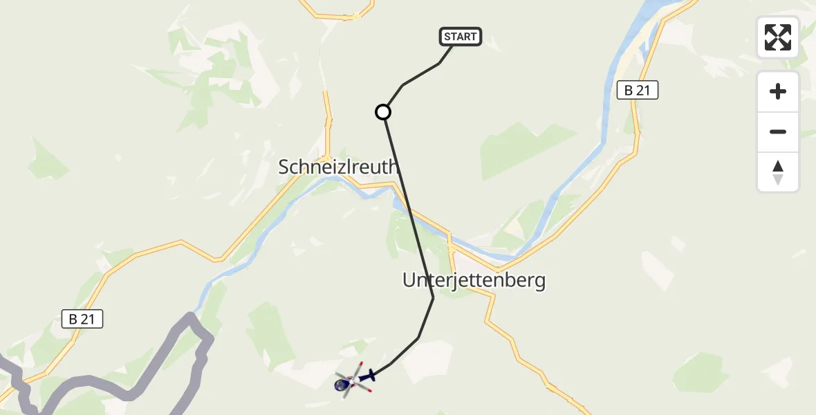 Flugroute Polizeihubschrauber Bad Reichenhall - Schneizlreuth, 02 Oktober 2026, 09:46
