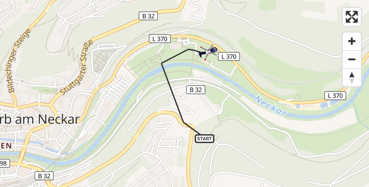 Flugroute Polizeihubschrauber Horb am Neckar - Horb am Neckar, 02 Oktober 2026, 10:04