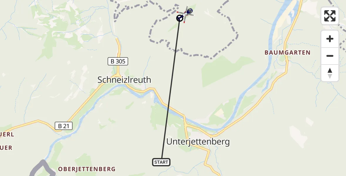 Flugroute Polizeihubschrauber Schneizlreuth - Bad Reichenhall, 02 Oktober 2026, 11:06