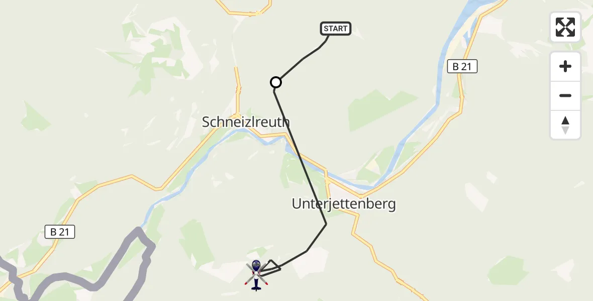 Flugroute Polizeihubschrauber Bad Reichenhall - Schneizlreuth, 02 Oktober 2026, 11:23