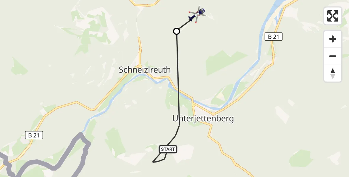 Flugroute Polizeihubschrauber Schneizlreuth - Bad Reichenhall, 02 Oktober 2026, 11:42