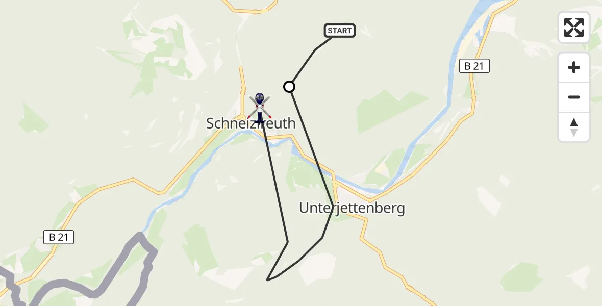 Flugroute Polizeihubschrauber Bad Reichenhall - Schneizlreuth, 02 Oktober 2026, 12:01