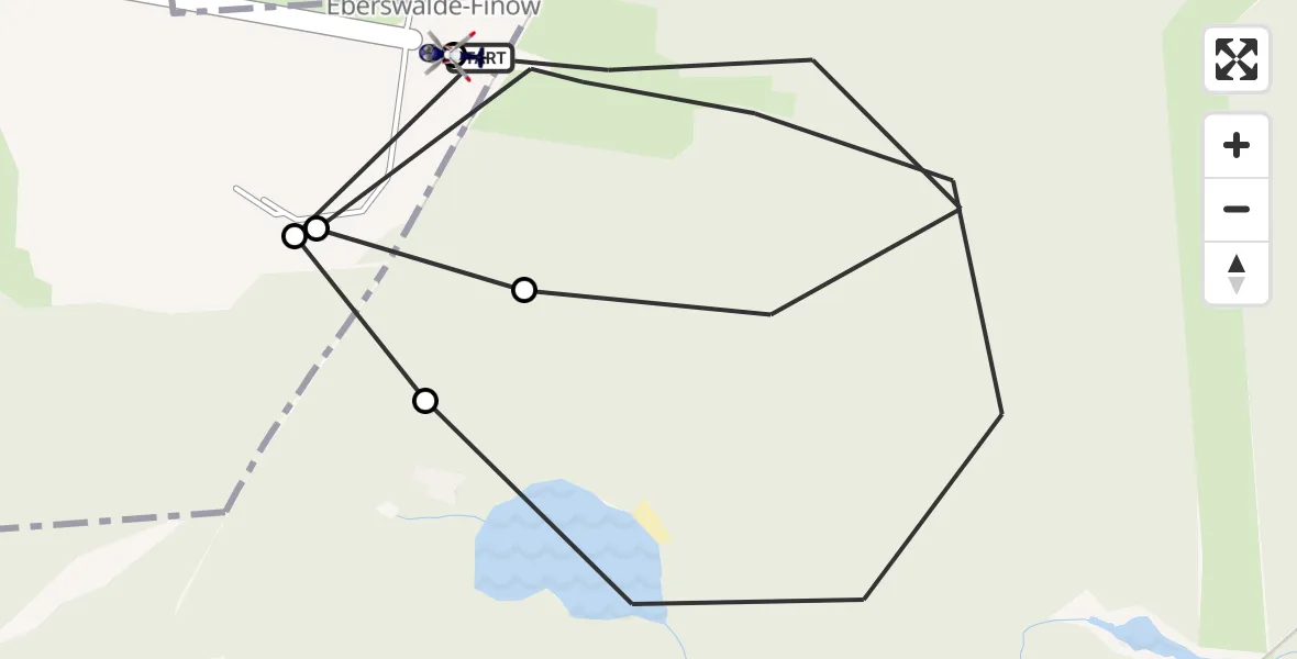 Flugroute Polizeihubschrauber Eberswalde - Schorfheide, 02 Oktober 2026, 12:09