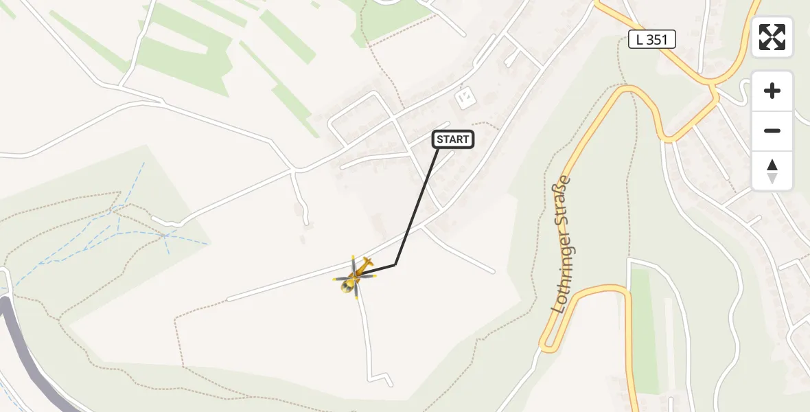 Flugroute Rettungshubschrauber Überherrn - Überherrn, 02 Oktober 2026, 12:25