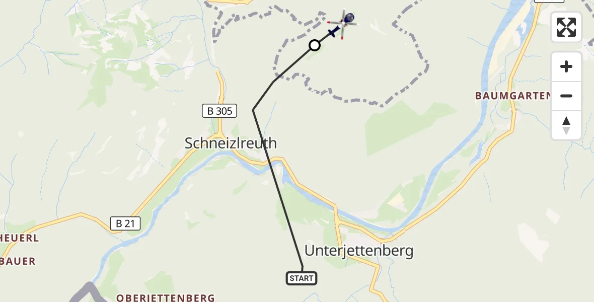 Flugroute Polizeihubschrauber Schneizlreuth - Bad Reichenhall, 02 Oktober 2026, 12:54