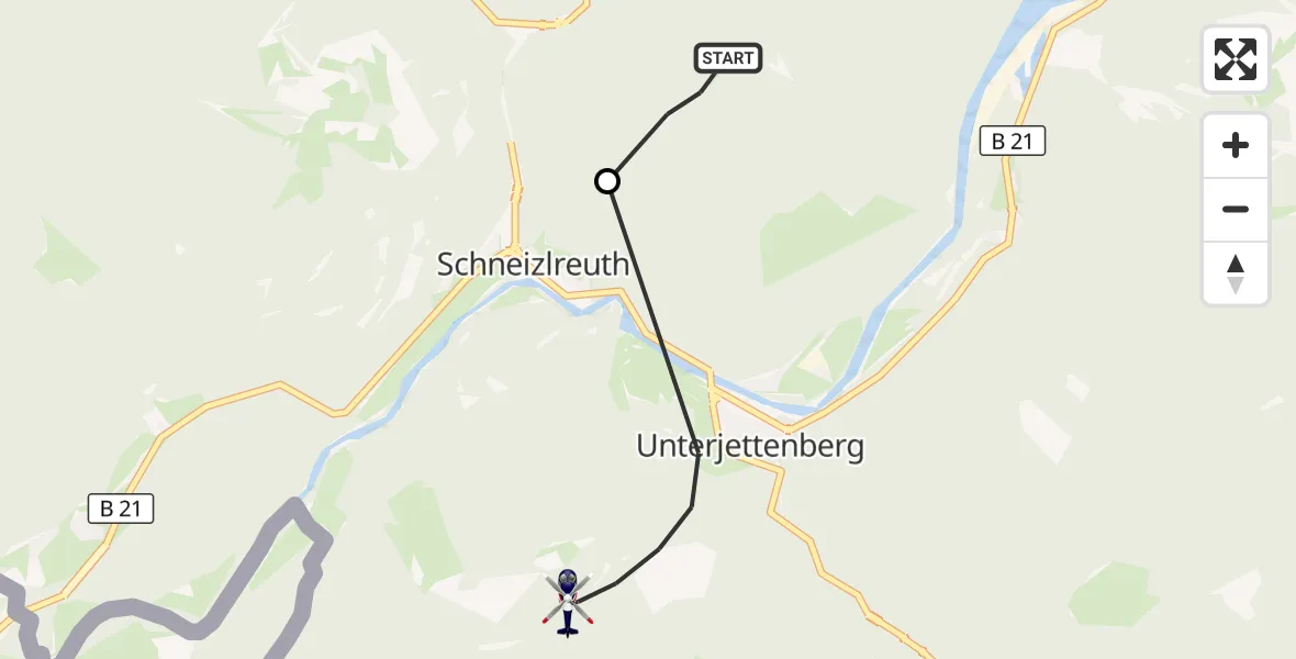 Flugroute Polizeihubschrauber Bad Reichenhall - Schneizlreuth, 02 Oktober 2026, 13:00