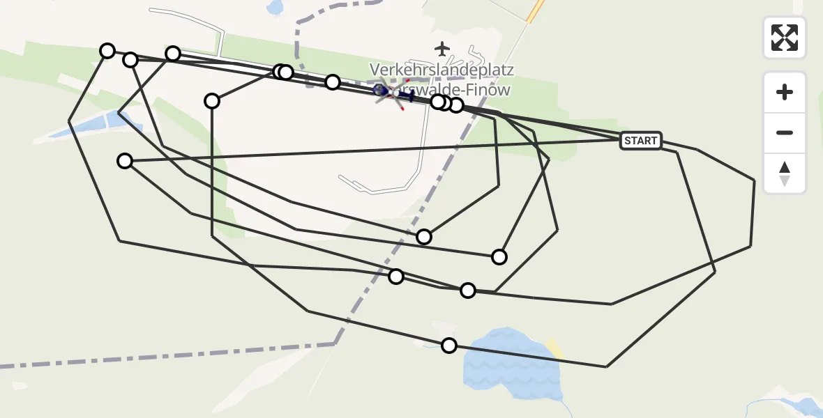 Flugroute Polizeihubschrauber Eberswalde - Schorfheide, 02 Oktober 2026, 13:04
