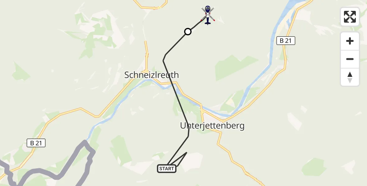 Flugroute Polizeihubschrauber Schneizlreuth - Bad Reichenhall, 02 Oktober 2026, 13:16