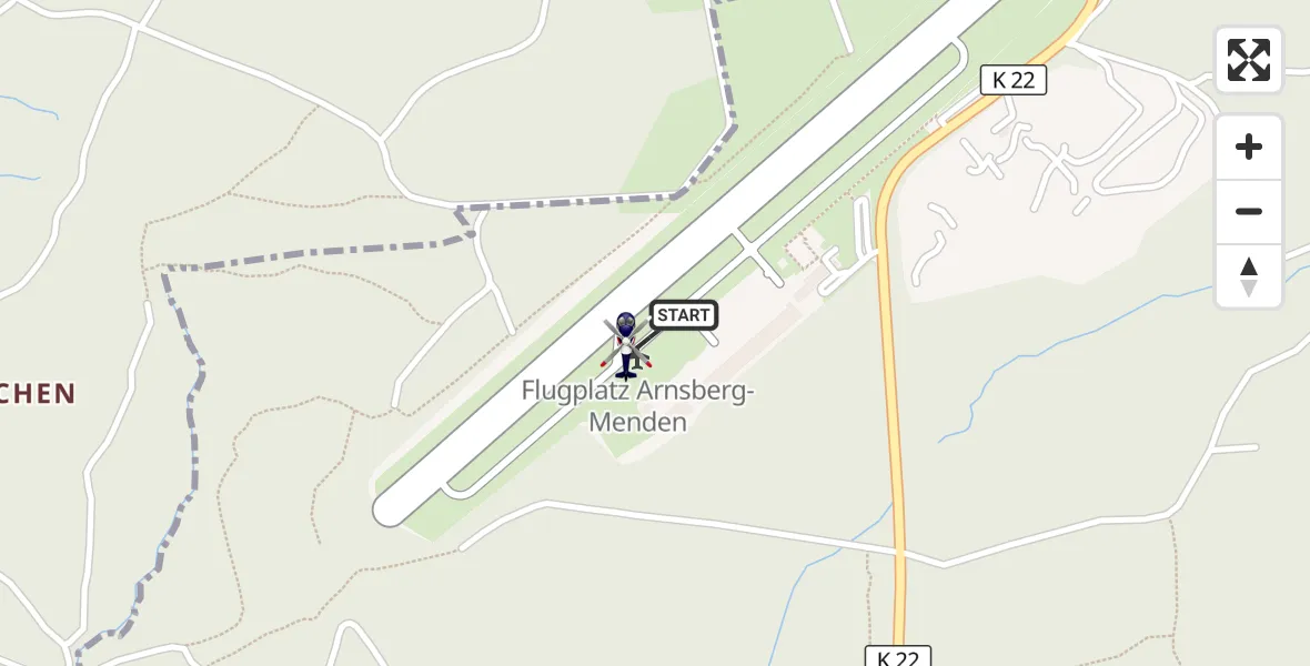 Flugroute Polizeihubschrauber Arnsberg-Menden Flugplatz - Arnsberg-Menden Flugplatz, 02 Oktober 2026, 13:27