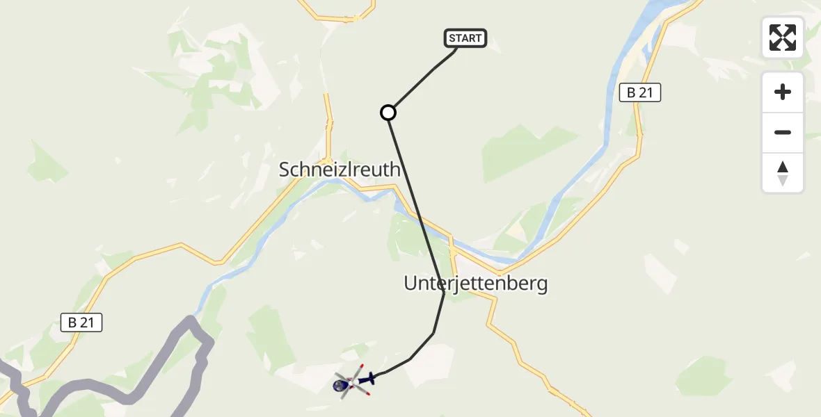 Flugroute Polizeihubschrauber Bad Reichenhall - Schneizlreuth, 02 Oktober 2026, 13:35