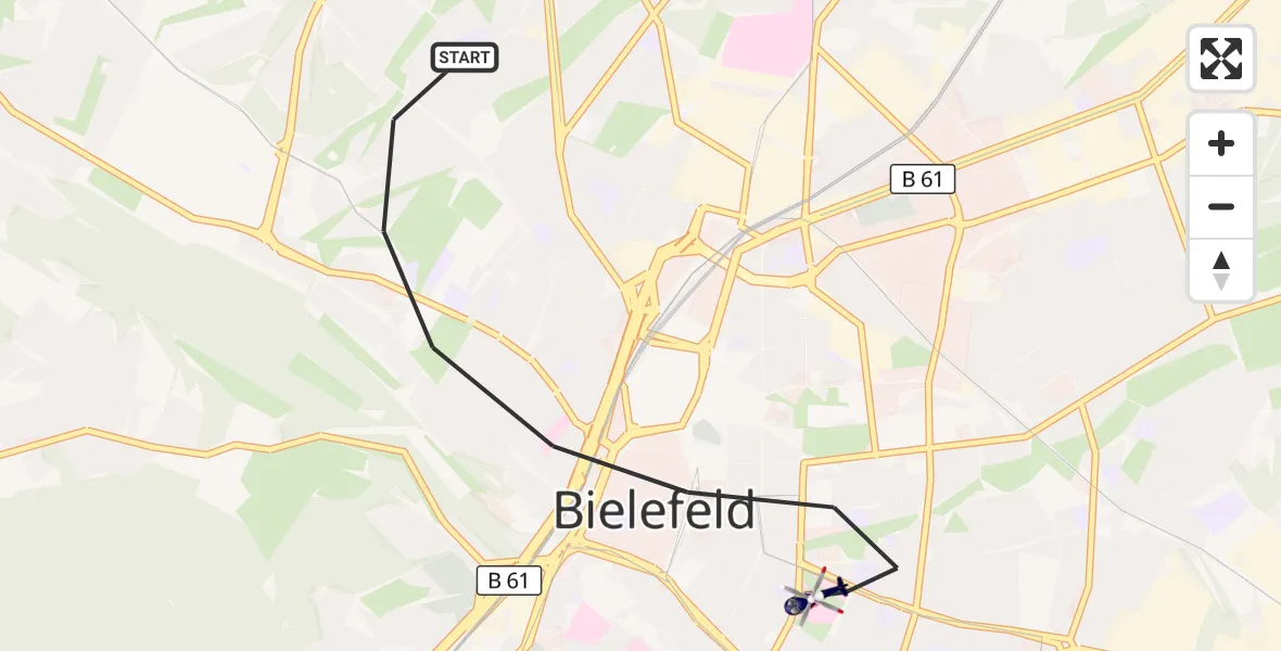 Flugroute Polizeihubschrauber Bielefeld - Bielefeld, 02 Oktober 2026, 13:47