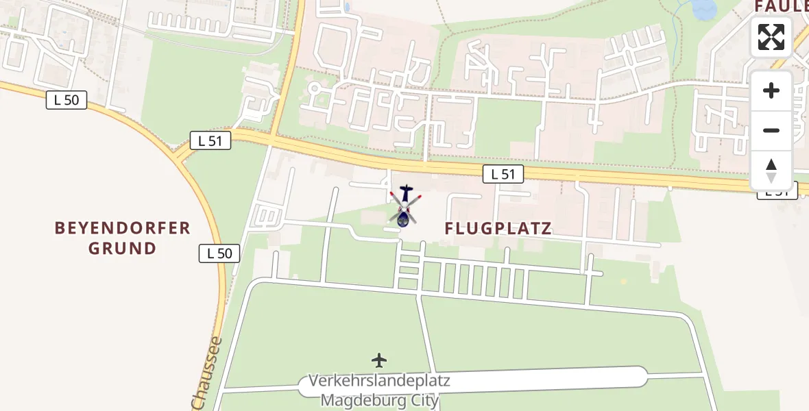 Flugroute Polizeihubschrauber Magdeburg - Magdeburg, 03 Oktober 2026, 01:37