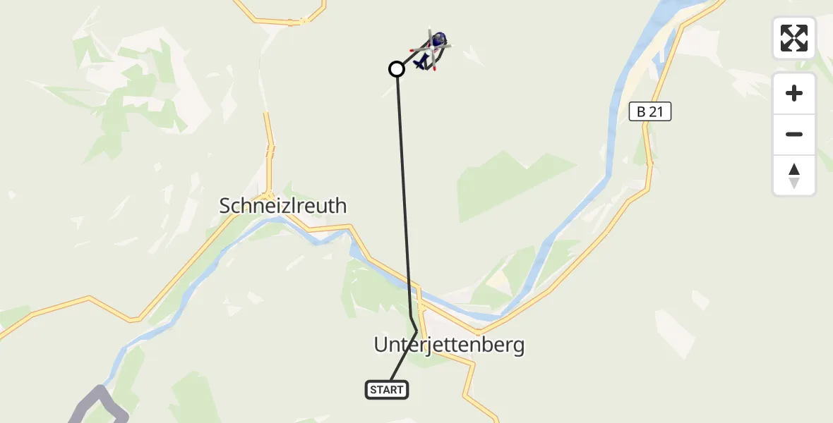 Flugroute Polizeihubschrauber Schneizlreuth - Bad Reichenhall, 03 Oktober 2026, 07:13